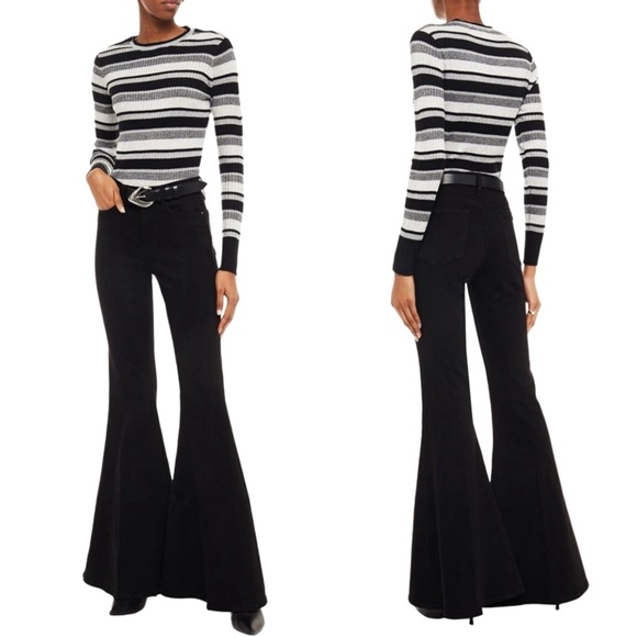 NWT Frame Denim Panel Stripe Crew Long Sleeve Top - Picture 4 of 11